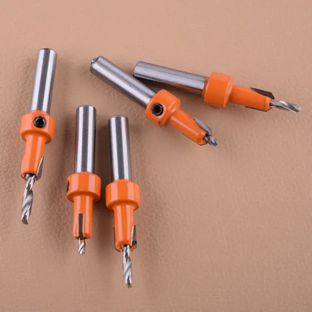 Kit 5pcs 10mm Countersink Drill Bit Set Screw Woodworking Chamfer Hex Tools