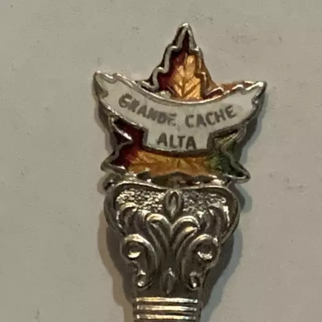 Grand Cache Alberta Maple Leaf Collectable Souvenir Spoon AR