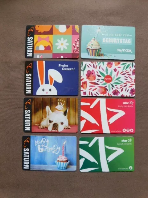 8 Gift Cards ( to collect , no value )  Deutschland