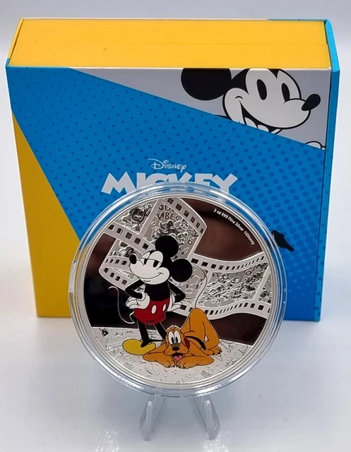 Niue Disney Mickey & Pluto colored 3 oz Silver 2023 Proof