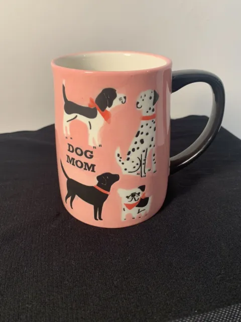 Lang By Design Dog Mom Coffee Tea Mug Pink Black White