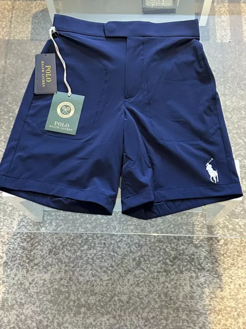 Pantaloncini da ragazzo Ralph Lauren Wimbledon blu navy W24 nuovi con etichette