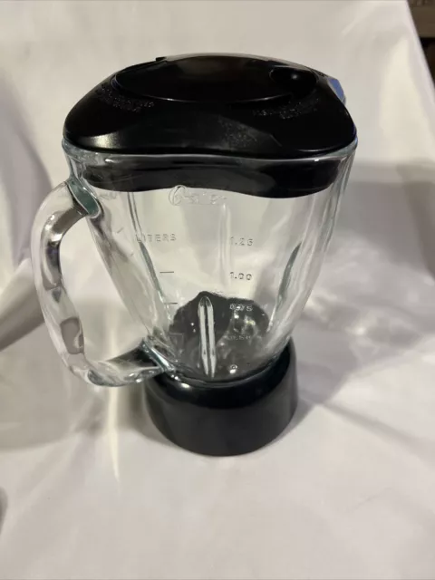 Oster Blender Replacement Glass Clear Jar Pitcher 1.25L 5Cup Square Lid Blade