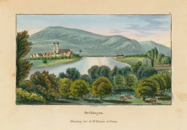 Bad Säckingen Original Umrissradierung Renner 1820