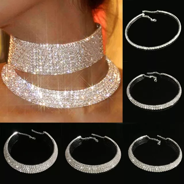 Fashion Diamond Choker Full Crystal Rhinestone Necklace Wedding Women Jewelry