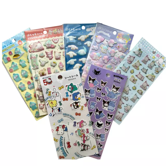 Sanrio Stickers HelloKitty  MyMelody  Kuromi  Cinnamoroll Pochacco Japan Limited