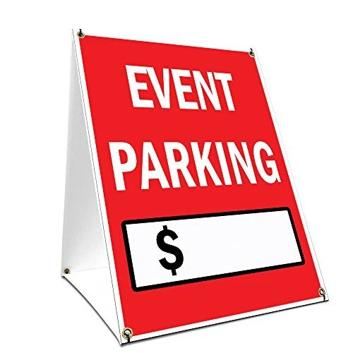 A-Frame Sidewalk Event Parking with Price Sign with Graphics On Each Side | 1...