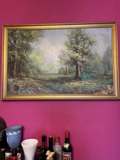 A Lovely Woodland Scene Oil Painting Signed By The Artist