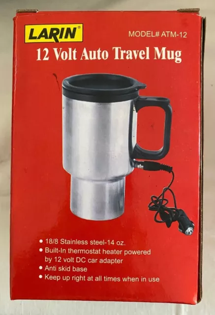 Larin 12V Auto Heated Travel Mug Stainless Steel  in-car Travel Mug