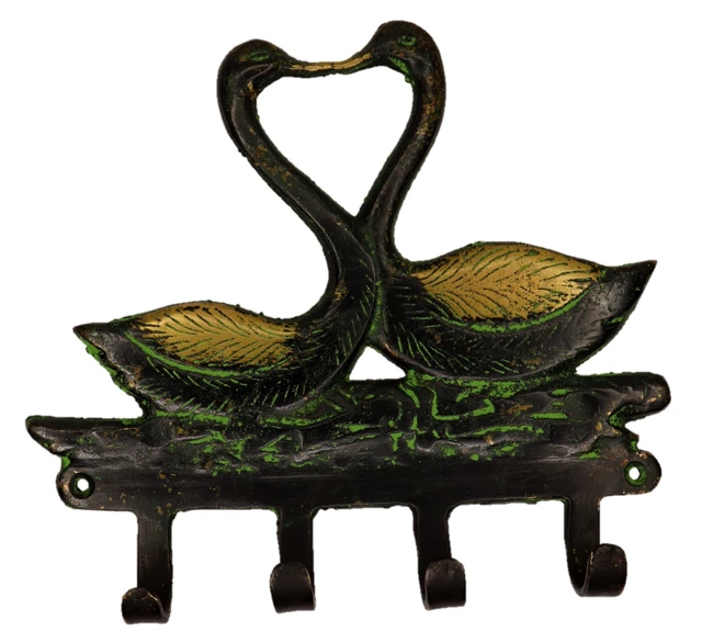 Ducks Pair Shape Victorian Style Handmade Brass Cloth Key Towel Wall Hanger Hook