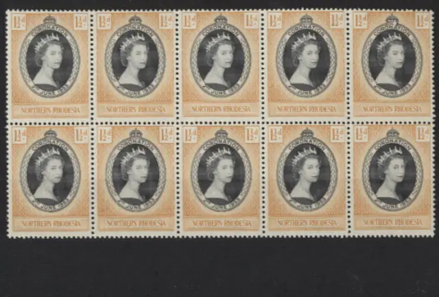 Northern Rhodesia #60 WHOLESALE LOT TEN SETS 1953 Coronation Queen Elizabeth II