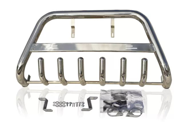 Bull BAR Abar Per Mitsubishi l200 2005-2012 Paraurti Anteriore Inox Staccabile