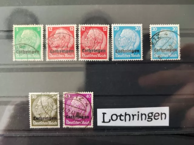 Lothringen 1940 Freimarken Hindenburg Mit Schwarzen Bedr.Aufdruck