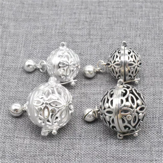 925 Sterling Silber Blumen-Medaillon, Glocke, Gebetsbox, Charm-Anhänger