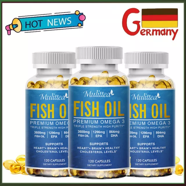 Omega 3 Fischölkapseln Dreifache Stärke Gelenkunterstützung 3600 mg EPA & DHA