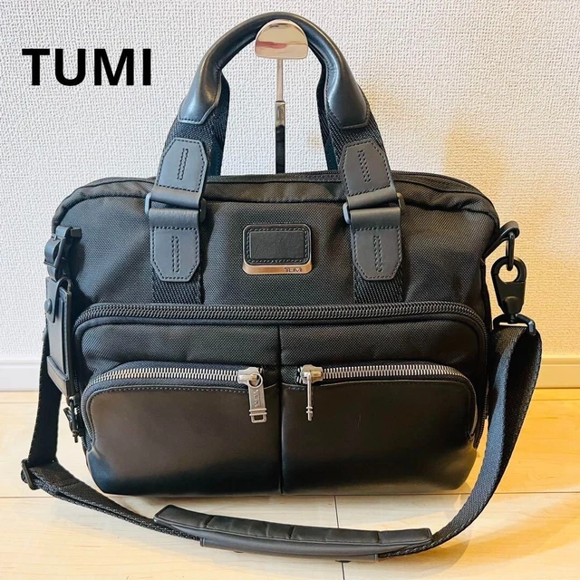 TUMI ALPHA Bravo Business Bag Briefcase 232640D Black Carry On Bag 2way *USED