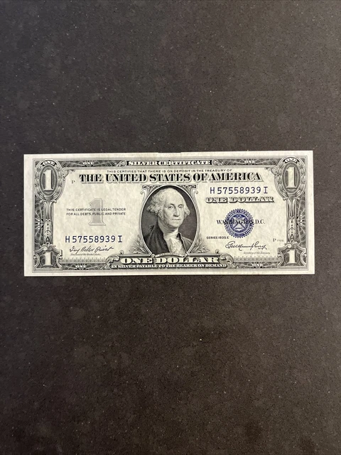 1935E $1 Silver Certificate Uncirculated Unc Fr 1614 Block Hi