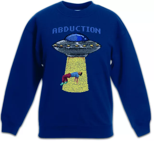 Abduction UFO Kinder Pullover Alien Pixel Area Beam Retro Saucers Vril Gamer