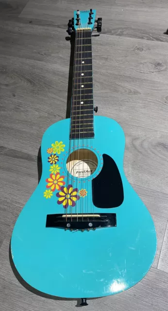 Acoustic Guitar First act Discovery for Kids 6 Strings Works Turquois 31.5x10.5”