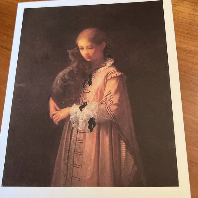 William Morris Hunt  GIRL WITH CAT (4)Note Cards Envelopes  Museum Arts Boston