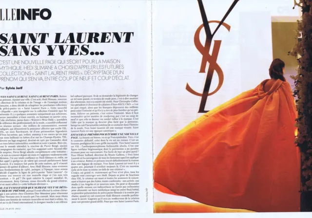 Coupure de presse Clipping 2012 Saint Laurent sans Yves ... (2 pages)
