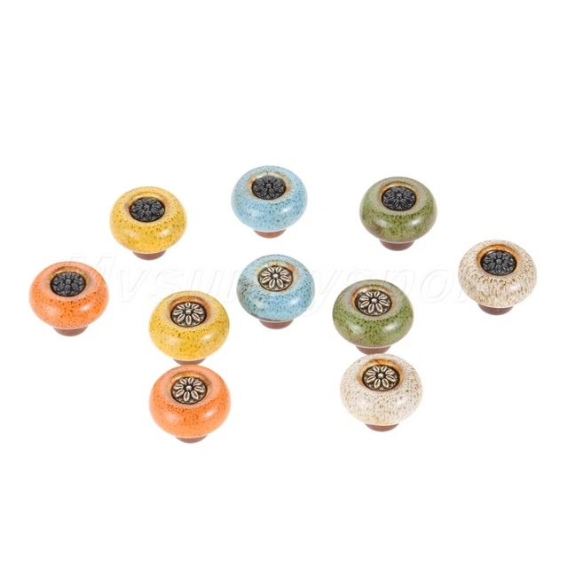 Retro Cabinet Knobs Leopard Round Single Hole Wardrobe Drawer Furniture Handle