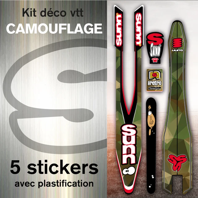 Kit Autocollants SUNN VTT Vintage Néo-rétro – ZEBRE – Décalcomanies Cadre – Blanc