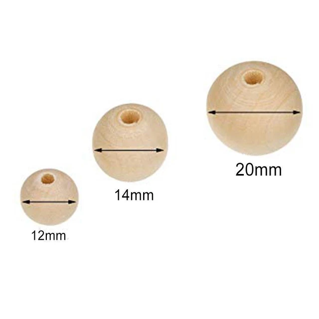 12/14/20mm Round Ball Natural Color Wood Beads Wooden Bead Spacer Y29C 3