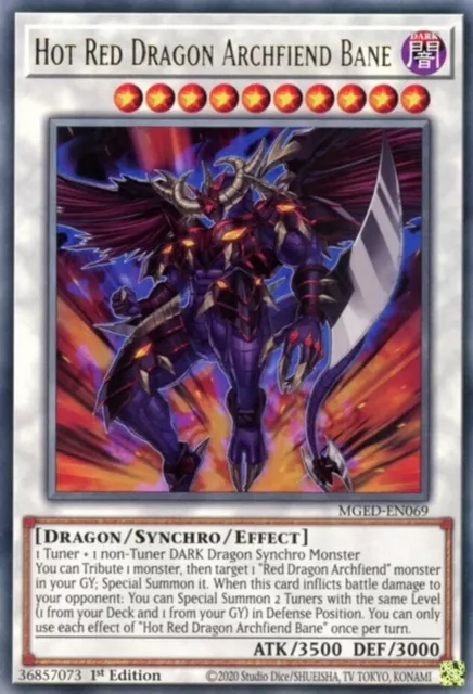 Hot Red Dragon Archfiend Bane - MGED-EN069 - Rare - 1st Edition NM YuGiOh!  Maxi