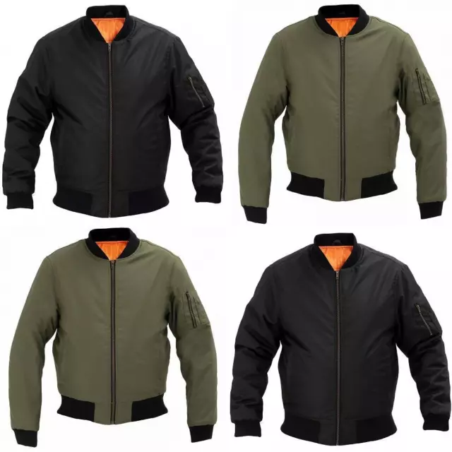 Rayven Combat Mens Waterproof Motorcycle Scooter Bomber Jacket CE Black Green