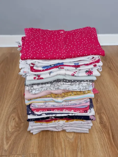 #26 Huge Bundle Of Baby Girls Sleepsuits Pjs Bodysuits Vests Age 9-12 Months
