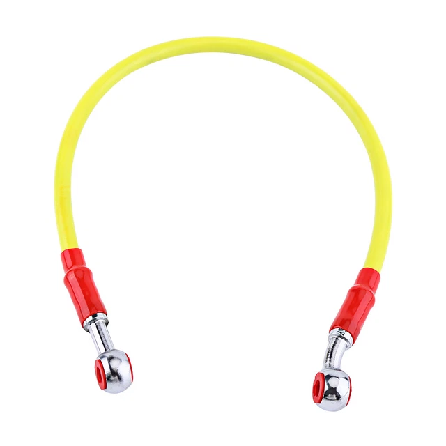 Tubo olio freno moto giallo 45 cm raccordo linea tubo carburante acciaio inox