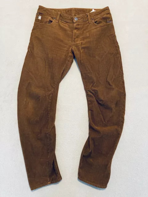 G Star Raw Arc 3D Slim COJ Corduroy Pants Men's 32x30 (Actual 34x28) Brown