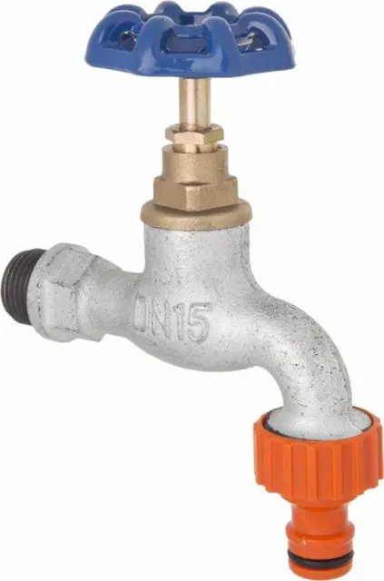 Cast Iron Garden Hose Tap 1/2 3/4 BSP Faucet Valve fits Hozelock / Gardena