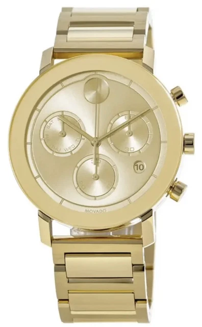 Movado Bold Chronograph Evolution Series Mens Gold Tone Swiss 3600682 Watch Movado Bold Chronograph Evolution Series Mens Gold Tone Swiss 3600682 Watch