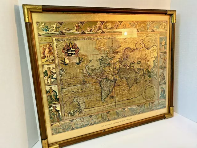 1681 Moses Pitt Nova Totivs Terrarvm Orbis Old World Map Gold Foil Geographica