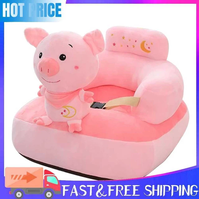 Baby Sofa Cover Soft Washable Sit Seat Chairs No Filler Cradle (Pink Pig)