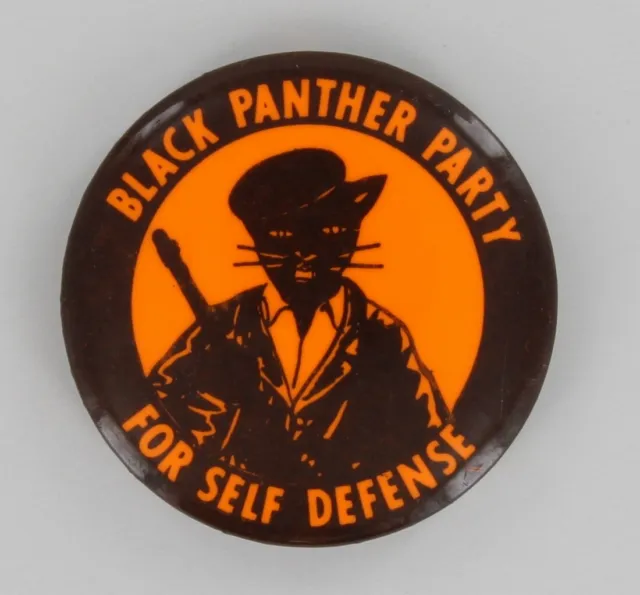 Black Panther Party For Self Defense 1967 Original Shotgun Civil Rights Pin P622