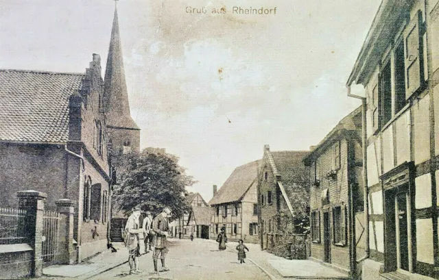 Historische Ansichtskarte, Gruß aus Rheindorf, Leverkusen,  um 1900, Rarität