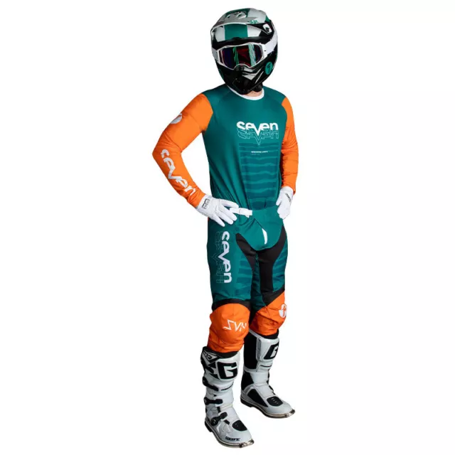 New 2023 Youth Seven Vox Surge Race Kit Suit Teal Orange Mx Jr Kids Cheap Bmx