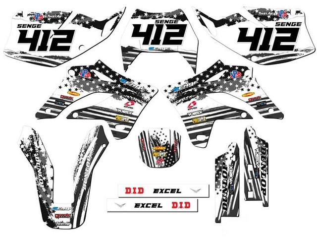 2004-2007 KLX 250 MERICA Grey Senge Graphics Kit Compatible with Kawasaki