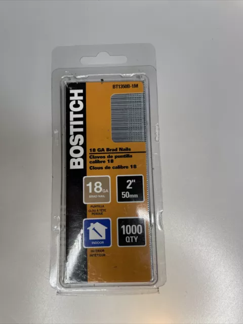 BOSTITCH 18 Gauge Brad Nails, 2-Inch, Coated, 1000 per Box (BT1350B-1M) 1