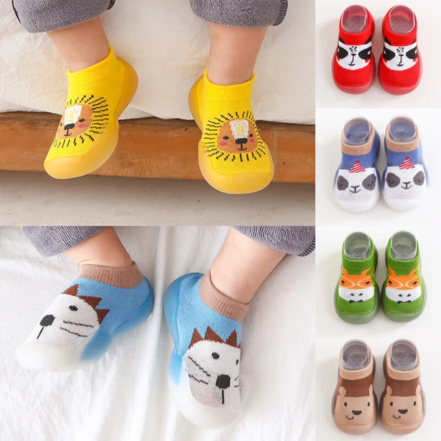 Pantofole antiscivolo invernali calde bambini bambina bambini bambino bambino bambino calze di cotone Regno Unito 5
