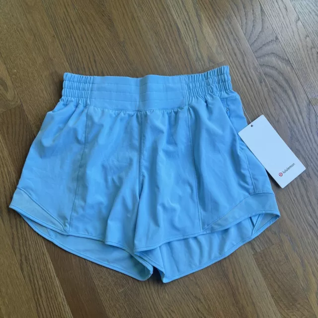 NWT LULULEMON HOTTY Hot High-Rise Lined Short 4 Blue Chill 6