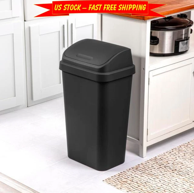 STERILITE 13 GAL Kitchen Trash Can Plastic SwingTop Garbage Wastebasket
