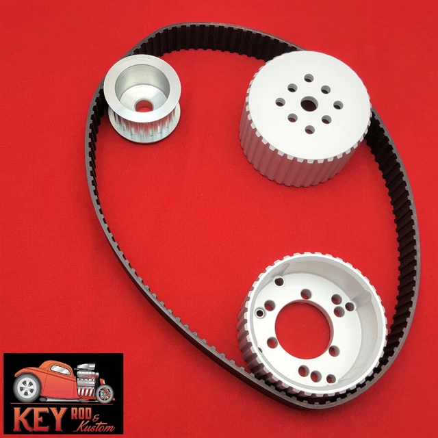 SMALL BLOCK CHEVY Gilmer belt drive aluminum pulley set SHORT water
