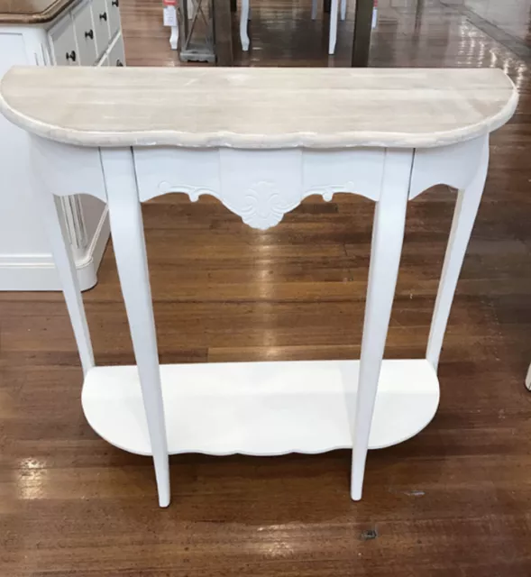 Sofa Table White French Provincial Half Round Table 90cms 2