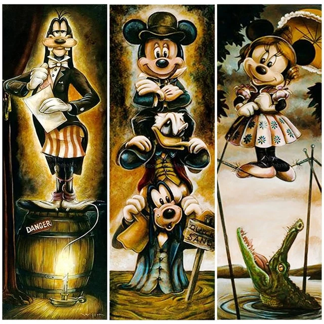 Full Diamond Painting Kit Mickey Mouse Goofy Magic Disney Cartoon DIY Gift Decor
