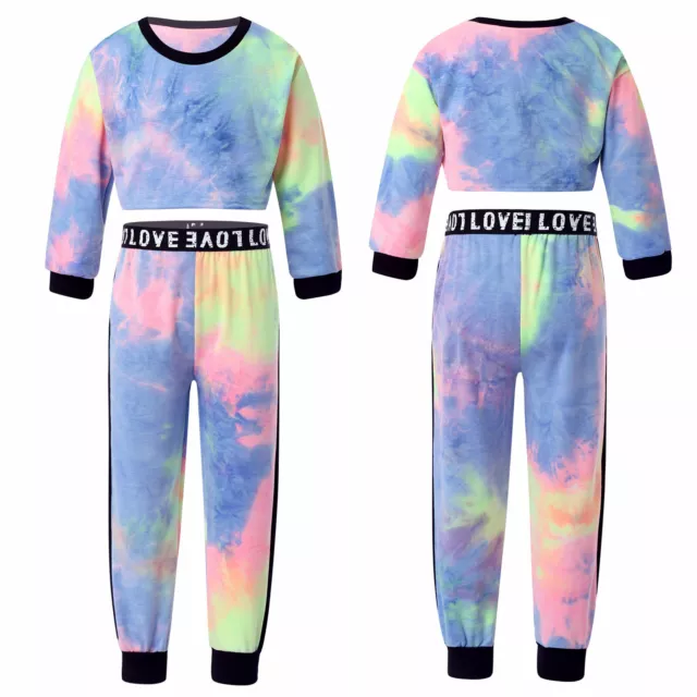Girls Tracksuits Activewear Pullover Long Sleeve Top with Long Pants Outfits Set