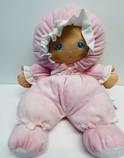 Little Darlins Doll Baby Girl Plush  1994 15” Terry Cloth Embroid Eyes